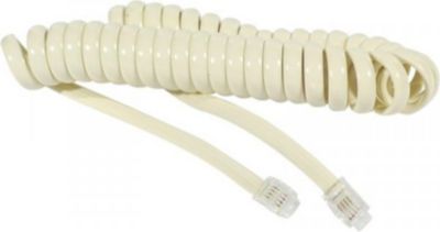 Câble téléphonique KOMELEC Câble téléphone spirale RJ9 2m ivoire