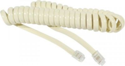 Câble téléphonique KOMELEC Câble téléphone spirale RJ9 2m ivoire Câble téléphonique KOMELEC Câble téléphone spirale RJ9 2m ivoire
