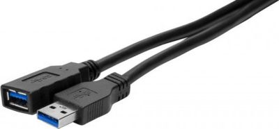 Câble USB KOMELEC Rallonge USB 3.0 noir 1m