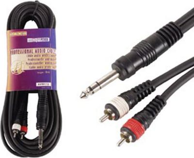 Câble Jack KOMELEC 6.35mm mâle 2 RCA mâles 6m