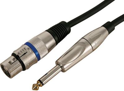 Câble XLR KOMELEC Câble XLR femelle Jack 6.35 mâle 3m mono