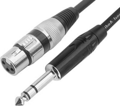 Câble XLR KOMELEC Câble XLR femelle Jack 6.35 mâle 1m