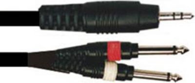 Câble Jack KOMELEC Câble Jack 3.5 mâle 2 Jack 6.35 3 mètres