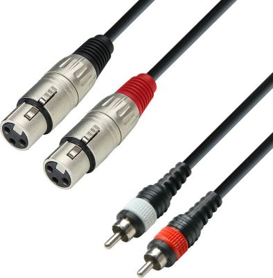Câble XLR KOMELEC Câble 2 XLR femelles 2 RCA mâles 6m