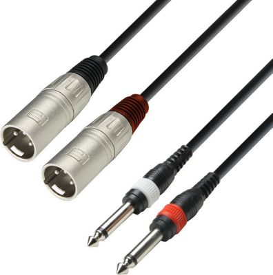 Câble XLR KOMELEC Câble 2 XLR mâles 2 Jack 6.35 mâle 1.50m