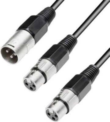 Câble XLR KOMELEC Câble 2 XLR femelles XLR mâle 3m