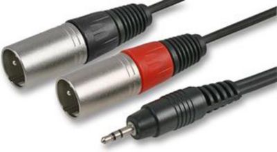 Câble XLR KOMELEC Câble 2 XLR mâle Jack 3.5 mâle 3m