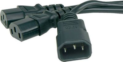 Câble alimentation KOMELEC Rallonge électrique C14 vers 2 C13 2m