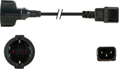Câble alimentation KOMELEC Rallonge électrique C14 vers schuko