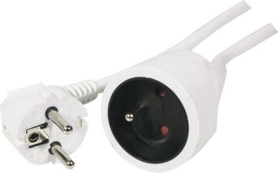 Câble alimentation KOMELEC Rallonge électrique 3m blanche Câble alimentation KOMELEC Rallonge électrique 3m blanche