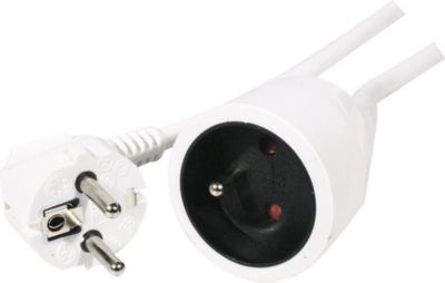 Câble alimentation KOMELEC Rallonge électrique 5m blanche