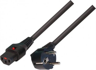 Câble alimentation KOMELEC Câble secteur a verrouillage noir 3m