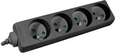 Multiprise KOMELEC Multiprise électrique 4 prises noire