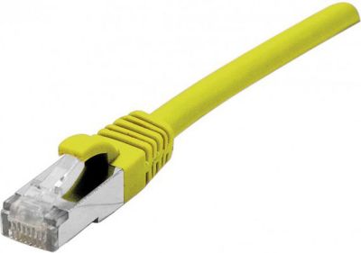 Câble Ethernet KOMELEC Câble RJ45 Cat6a blindé jaune 15cm Câble Ethernet KOMELEC Câble RJ45 Cat6a blindé jaune 15cm