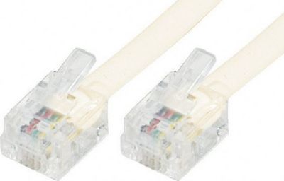Câble téléphonique KOMELEC Câble téléphone RJ11 7m beige