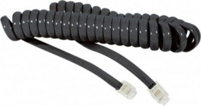 Câble téléphonique KOMELEC Câble téléphone spirale RJ9 2m noir