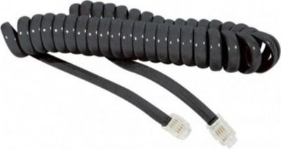 Câble téléphonique KOMELEC Câble téléphone spirale RJ9 2m noir Câble téléphonique KOMELEC Câble téléphone spirale RJ9 2m noir