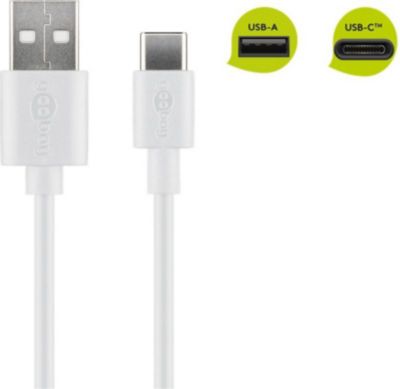 Watt&Co - Câble universel USB 3.0 A vers Type C - Blanc