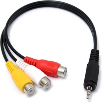 Câble Jack/RCA KOMELEC Câble audio vidéo jack 3.5 mâle 3 RCA