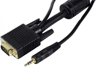Câble VGA KOMELEC Câble VGA + audio 5m noir