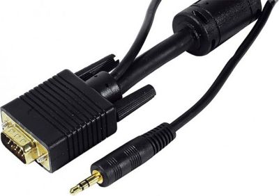 Câble VGA KOMELEC Câble VGA + audio 20m noir Câble VGA KOMELEC Câble VGA + audio 20m noir