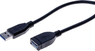 Câble USB KOMELEC Rallonge USB 3.0 noir 3m Câble USB KOMELEC Rallonge USB 3.0 noir 3m