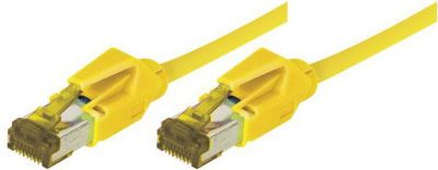 Câble Ethernet KOMELEC Câble RJ45 Cat7 surblindé jaune 30cm