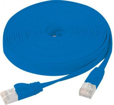 Câble Ethernet KOMELEC Câble RJ45 Cat6 plat blindé bleu 5 m