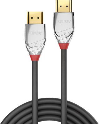 Câble HDMI LINDY Câble HDMI 2.0 4K CROMO gris 10 mètres