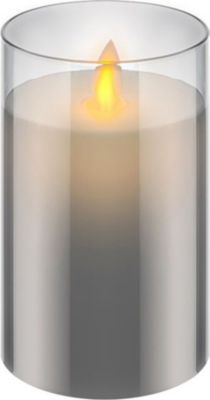 Jeu de lumières KOMELEC Bougies à LED en verre 7.5x12.5cm