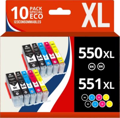 Cartouche d'encre 123CONSOMMABLES CANON PGI550/CLI551