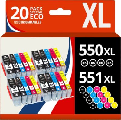 Cartouche d'encre 123CONSOMMABLES CANON PGI550/CLI551