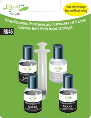 Recharge universelle EQUAL'INK 3 Recharges universelles noire+solvant