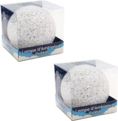 Lampe décorative SHOP-STORY Lot de 2 Boules Lumineuses LED 8 cm Effe