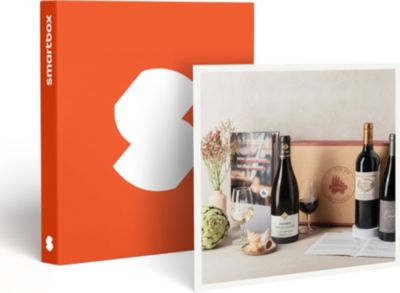 Coffret cadeau SMARTBOX Coffret de 3 bouteilles de vin et livre