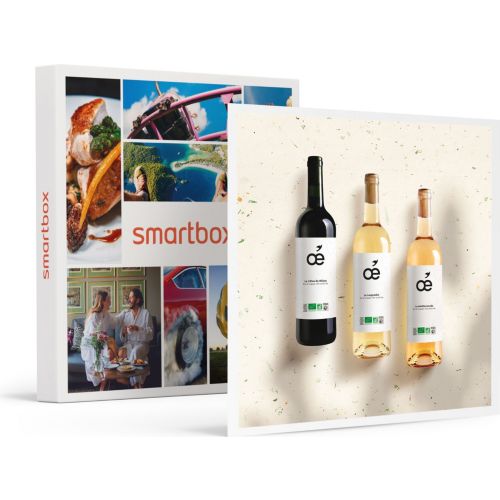 Coffret cadeau SMARTBOX Coffret de 3 bouteilles de vin bio prest
