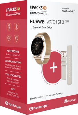 Montre connectée HUAWEI Pack Watch GT 3 Elegant 42mm+Bracelet