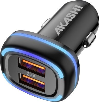 Chargeur allume cigare AKASHI Akashi Chargeur Voiture Double USB 2.4A