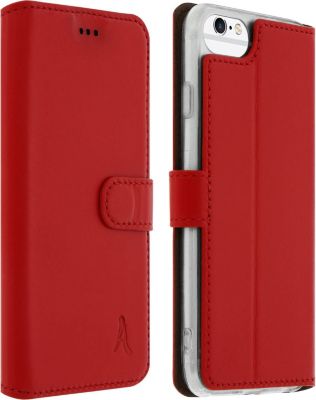 Etui AKASHI iPhone SE 20/22, 8, 7, 6S, 6 Cuir Rouge