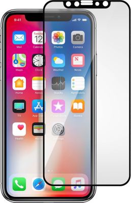 Protège écran AKASHI iPhone X/XS Verre Trempé Contours Noirs