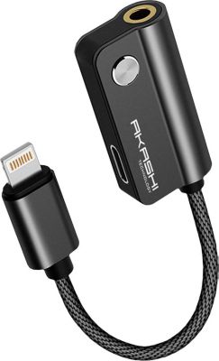 Adaptateur Lightning/Jack 3,5 AKASHI Audio + Charge Port Lightning Jack 3.5
