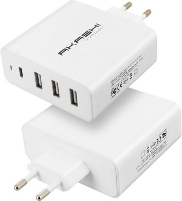 Chargeur AKASHI Chargeur Mural 45W 3x Ports USB 1x Port