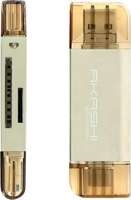 Adaptateur USB C AKASHI 3en1 SD/Micro SD, Micro USB/USB-C Gris