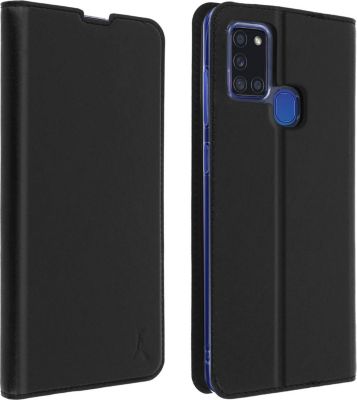 Etui AKASHI Galaxy A21s Clapet Support vidéo Noir