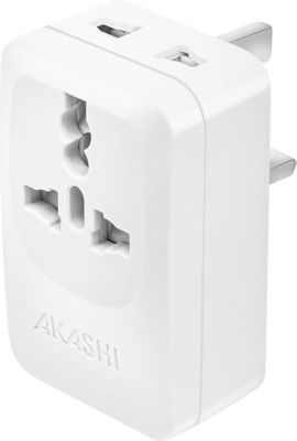 Adaptateur de voyage AKASHI Adaptateur Voyage UK + USB et USB C