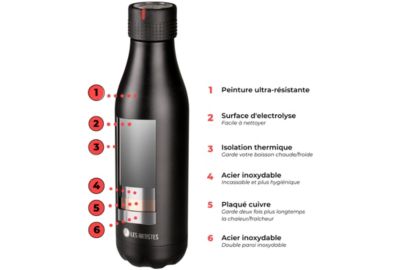 Bouteille isotherme LES ARTISTES Bottle UP Crystal Argent 500ml