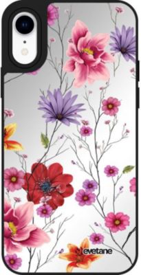 Coque EVETANE Miroir iPhone XR Fleurs Pastel