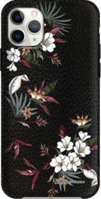 Coque EVETANE Effet Cuir iPhone 11 Pro Fleurs Sauvages