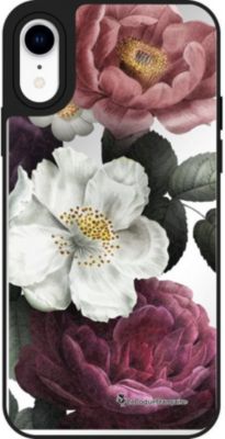 Coque EVETANE Miroir iPhone XR Fleurs Rose