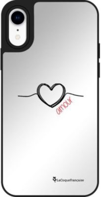 Coque EVETANE Miroir iPhone XR Coeur Noir